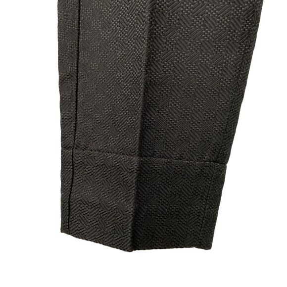 S' MaxMara Womens Dress Pants Brown Pattern Tweed Straight Pleated Trouser - Picture 7 of 9